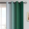 Picture of Yakamok Light Blocking Ombre Curtains  Greyish White and Dark Green Gradient Color Curtains  Room Darkening Grommet Window Drapes for Bedroom(Dark Green  52x63 Inch  2 Panels)