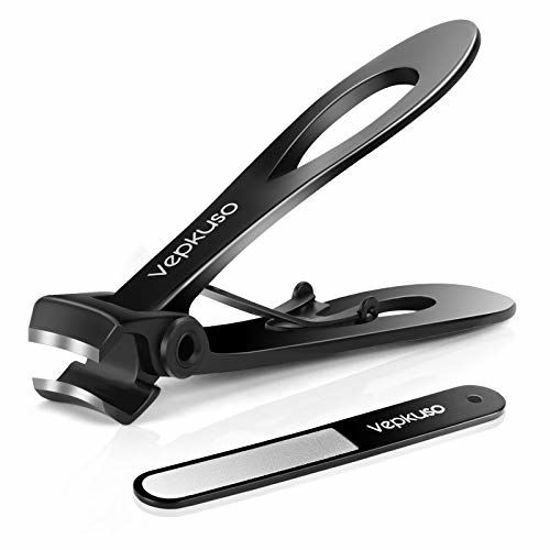 Picture of Thick Toenail Clipper â€“ Vepkuso Wide Jaw Opening Oversized Stainless Steel Toenail Cutter with Nail File For Thick Nail  Extra Large Fingernail Toenail Trimmer for Men&Women