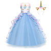 Picture of Foierp Unicorn Dress for Girls Kids Unicorn Costume Princess Dress with Headband Birthday Party