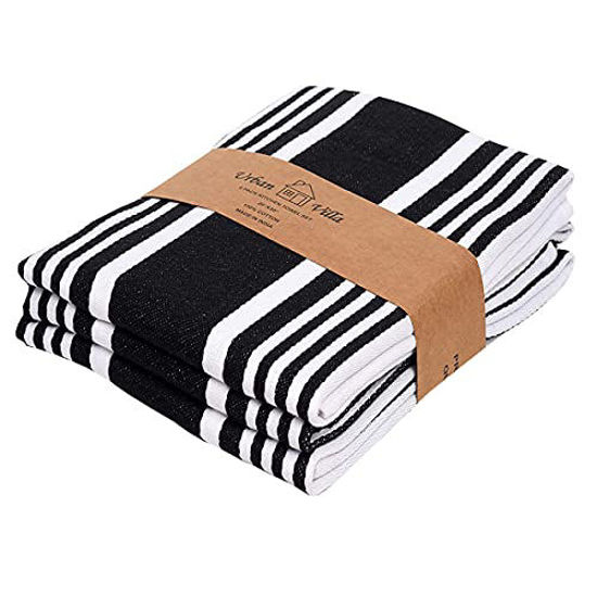 Urban Villa Set of 3 Kitchen Towels Highly Absorbent 100% Cotton