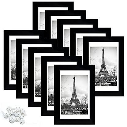 upsimples 8.5x11 Picture Frame Set of 10, Display Pictures 6x8 with Mat or  8.5x11 Without Mat, Multi Photo Frames Collage for Wall or Tabletop