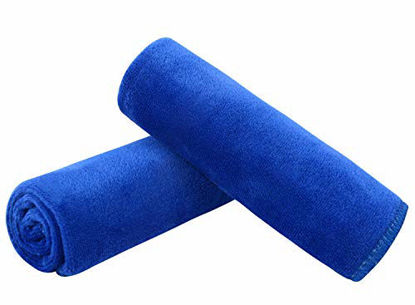 Picture of Sinland Microfiber Facial Cloths Fast Drying Washcloth 12inch x 12inch (6pack  Blue)