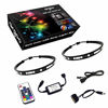 Picture of Magnetic Computer LED Strip Kit  Airgoo 2pcs 15inch PC RGB LED Strip Light  Vibrant LED Computer Lights Using Multi Function RF Remote for Desktop PC Computer Tower  Come with Sata Power Cable (White)