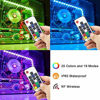 Picture of Magnetic Computer LED Strip Kit  Airgoo 2pcs 15inch PC RGB LED Strip Light  Vibrant LED Computer Lights Using Multi Function RF Remote for Desktop PC Computer Tower  Come with Sata Power Cable (White)