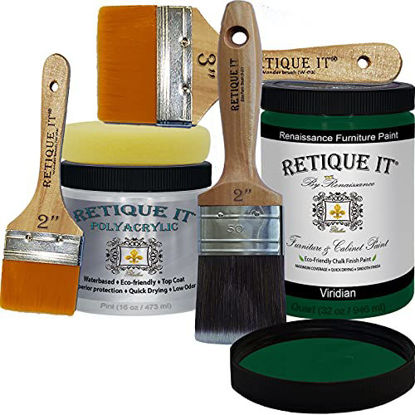 Picture of Retique It Chalk Furniture Paint by Renaissance DIY  Poly Kit  49 Viridian  32 Ounces