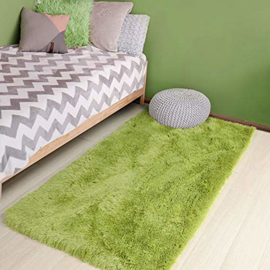 Picture of Beige Rug for Bedroom 2'X3' Fluffy Area Rug for Living Room Furry Carpet for Kids Room Shaggy Door Mat for Entryway Fuzzy Plush Rug Brown Carpet Rectangle Cute Room Decor for Baby