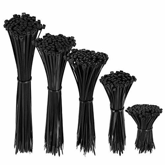 GetUSCart- Grang 500 Packs 8 Inch Zip Ties Black Cable Ties with 40lb ...