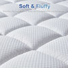 Picture of MATBEBY Bedding Quilted Fitted Twin XL Mattress Pad Cooling Breathable Fluffy Soft Mattress Pad Stretches up to 21 Inch Deep  Twin Extra Long  White  Mattress Topper Mattress Protector