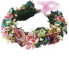 Picture of Women Floral Crown Boho Flower Headband Hair Wreath Floral Headpiece Halo with Ribbon Wedding Party Festival Photos