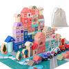 Picture of Wooden Building Blocks Set   City Construction Stacker Stacking Preschool Learning Educational Toys   Toddler Toys for 3+ Year Old Boy and Girl Gifts .