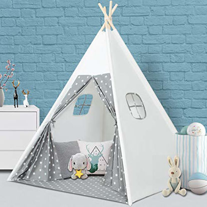 Picture of Kids Teepee Play Tent for Child with Carry Case + Window  Portable Children Toys or Gift for Kids Boys Girls Indoor and Outdoor Play (Chevron Tipi)