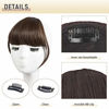 Picture of Sofeiyan Clip in Bangs Hair Extensions Fringe Bangs Darkest Brown Tend to Black Clip on Bangs Synthetic Hair Natural Flat Bangs Hairpiece with Temple One Piece for Women Girls