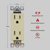 Picture of ENERLITES Decorator Receptacle Outlet  Tamper-Resistant  Residential Grade  3-Wire  Self-Grounding  2-Pole  15A 125V  UL Listed  61501-TR-I-10PCS  Ivory (10 Pack)