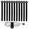 Picture of 60PCS Reusable Fastening Cable Ties  8-Inch Cable Straps Cable Management  Multi-Purpose Hook & Loop Cord Organizer Wire Ties  Adjustable Cable Organizer Cord Ties  Microfiber Cloth Straps  Black.