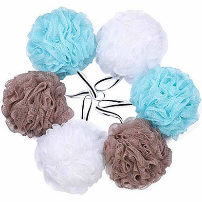 Picture of Tbestmax 4 pcs Bath Loofah Shower Sponge Pouf Body Scrubber Exfoliator Scrubber Ball