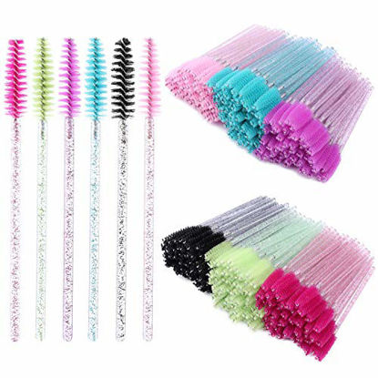 Picture of Tbestmax 300 Disposable Mascara Wands Spoolies Eye Lash Brush for Eyebrow/Eyelash Extension Pink