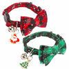 Picture of Christmas Cat Collar Breakaway with Cute Bow Tie Bell - 2 Pack Kitten Collar Red Green Plaid Pattern Xmas Kitten Collar with Removable Bowtie Cat Bow tie Collar for Kitten Cat (Style 1)