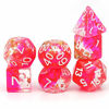 Picture of Haxtec DND Dice Set 7PCS Polyhedral Dice for Roleplaying Dice Games as Dungeons and Dragons (Rose Clear Gold Foil(Sweetheart))