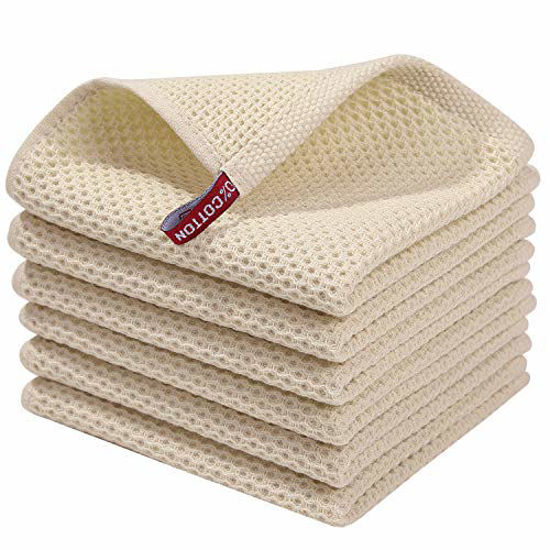 Getuscart Homaxy 100 Cotton Waffle Weave Kitchen Dish Cloths Ultra Soft Absorbent Quick Drying 6859