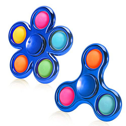 Picture of FIGROL Simple Pop Fidget Spinner 2 Pack  Push Pop Bubble Fidget Spinner  Party Favor Sensory Fidget Toys - Stress Reduction and Anxiety Relief Hand Spinner for Children