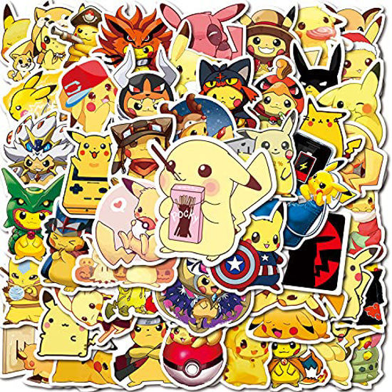 Picture of Eevee Evolution Stickers 50 Pcs| Comic Stickers Gift for Kids Teen Birthday Party| Cartoon Cool Stickers| Cute Stickers Pack|Waterproof Stickers for Water Bottles Laptop Phone Skateboard Bicycle(Eevee Anime -50)