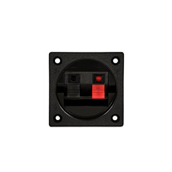 Picture of Goldwood Sound Speaker Box Terminal Cups 2 Square Power Speaker Terminal Plates Black (SCT-1000-2)