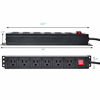 Picture of BTU 6 Outlet Power Strip Surge Protector  Metal Rack Mount PDU Power Outlet with Switch  6ft Long Extension Cord Heavy Duty Wall Mount Power Socket for Office Home Workshop  15A/125V  Black