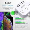 Picture of Unidapt Power Strip with USB C  3 Outlets 5 USB Ports (25W/5A) Desktop Charging Station  Flat Plug  5ft Braided Extension Cord  Non Surge Protector for Travel  Cruise Ship  Home & Office