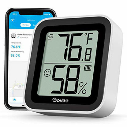 Govee Bluetooth Thermometer Hygrometer, Instant Read Indoor Digital  Humidity Temperature Monitor with APP Alert, 2 Year Data Record and Export,  for
