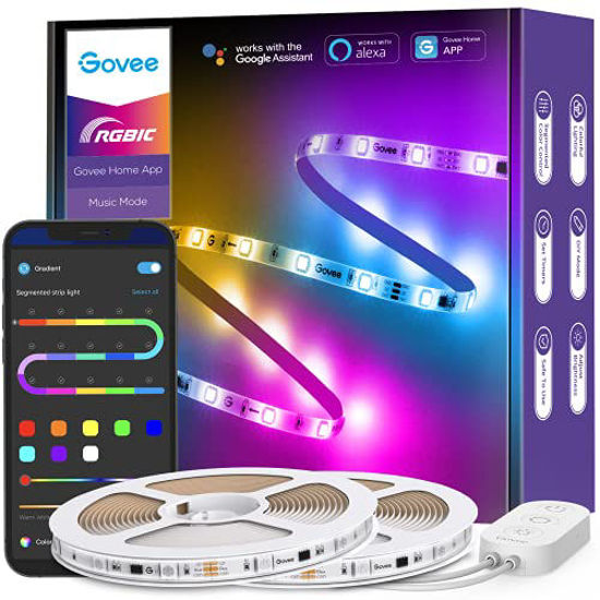 GetUSCart- Govee 65.6ft RGBIC LED Strip Lights, Smart LED Strip Segmented  App Control, WiFi LED Lights Work with Alexa and Google Assistant, Music  Sync, DIY, for Living Room, Christmas, 2 Rolls of