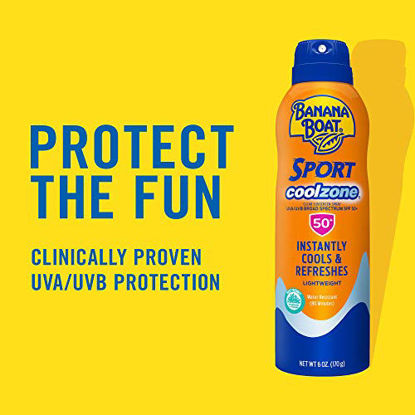 Picture of Banana Boat Sport Performance Cool Zone, Reef Friendly, Broad Spectrum Sunscreen Spray, SPF 50 SPF Coolzone, 6oz.