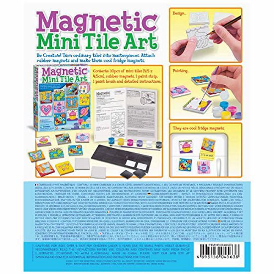 Picture of 4M 4563 Magnetic Mini Tile Art - DIY Paint Arts & Crafts Magnet Kit for Kids - Fridge, Locker, Party Favors, Craft Project Gifts for Boys & Girls