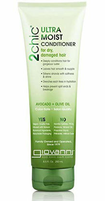 Picture of giovanni Creamy Avocado & Olive Oil Conditioner - 2chic Ultra Moist Hydration Formula For Shiny, Supple Hair, Sulfate Free, Color Safe, 8.5 Ounce (Pack of 1)