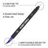 Picture of Dual Brush Markers Pens 24 Colors, No Bleed Caligraphy Markers for Adult Coloring Book, Bullet Journals Supplies, Lettering, Drawing Art Watercolor Markers Dual Tip Set