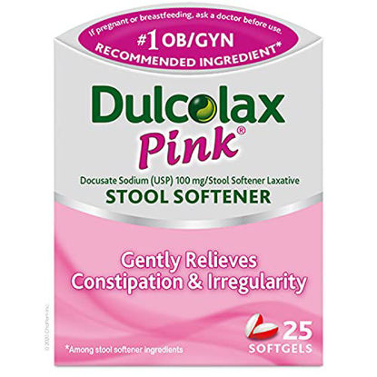 Picture of Dulcolax Pink Stool 100 mg Softener Gel Tablets, Docusate Sodium, 25 Count