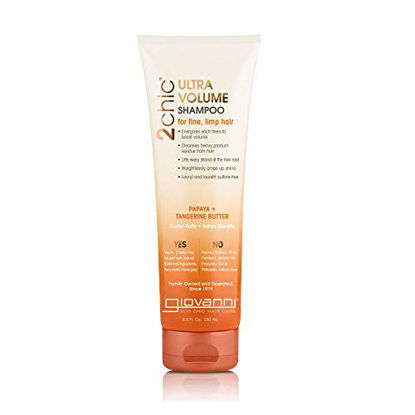 Picture of GIOVANNI Ultra-Volume Shampoo, 2chic Daily Volumizing Formula with Tangerine and Papaya Butter, 8.5 Ounce