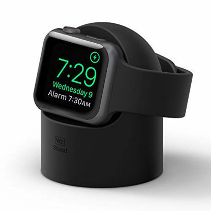 Picture of elago W2 Charger Stand Compatible with Apple Watch Series 7/6/SE/5/4/3/2/1 (45mm, 44mm, 42mm, 41mm, 40mm, 38mm), Nightstand Mode (Black)