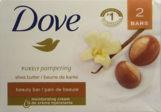 Picture of Dove Purely Pampering Beauty Bar for Softer Skin Shea Butter More Moisturizing Than Bar Soap 3.75 oz 2 Bars