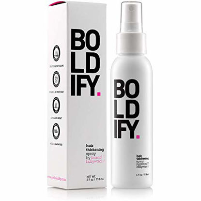 Picture of BOLDIFY Hair Thickening Spray - Get Thicker Hair in 60 Seconds - Stylist Recommended Hair Products for Women & Men - Hair Volumizer + Texture Spray Hair Thickener for Fine Hair - 4 oz