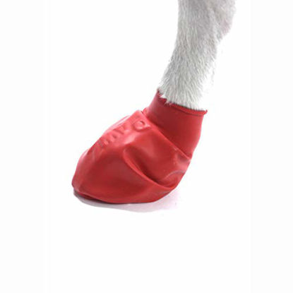 Picture of PawZ Dog Boots | Rubber Dog Booties | Waterproof Snow Boots for Dogs | Paw Protection for Dogs | 12 Dog Shoes per Pack (Small, Red)