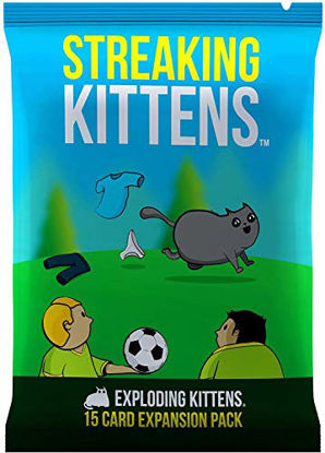 Picture of Streaking Kittens Expansion Set - Ridiculous Russian Roulette Card Game, Easy Family-Friendly Party Games - Card Games for Adults, Teens & Kids - 15 Card Add-on