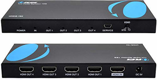 Picture of Orei UltraHD 4K @ 60 Hz 1 X 4 HDMI Splitter 1 in 4 Out 4 Port 4: 8-Bit - HDMI 2.0, HDCP 2.0, 18 Gbps, EDID, Duplicate / Mirror 4K Screens - UHDS-104