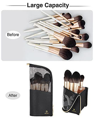 Makeup Bag Travel Makeup Train Case 13.8 Inches Large Cosmetic Case  Professional Portable Makeup Brush Holder Organizer