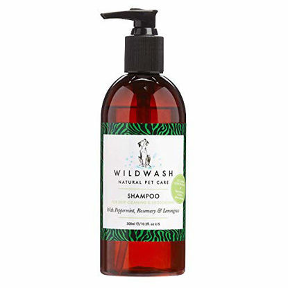 Picture of WildWash PRO Dog Shampoo for Deep Cleaning and Deodorising - with Peppermint, Rosemary and Lemongrass - Made in UK Natural Pet Care by Andrew Cooper - 10.2 fl oz (Dilutes to 2.6 gallons)