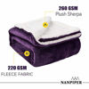 Picture of Nanpiper Sherpa Blanket Twin Thick Warm Blanket for Winter Bed Super Soft Fuzzy Flannel Fleece/Wool Like Reversible Velvet Plush Blanket (Purple Twin Size 60"x80")