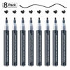 Picture of Black Acrylic Paint Pens - 8Pack Black Paint Markers, Acrylic Paint Pens for Rock Painting, Stone, Wood, Canvas, Glass, Metallic, Ceramic, Graffiti, Paper, Drawing, Water-Based Acrylic Paint Sets