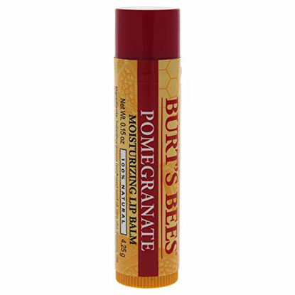 Picture of Burt's Bees 100% Natural Moisturizing Lip Balm, Pomegranate with Beeswax and Fruit Extracts - 4 Tubes