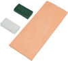 Picture of Double side 8" x 3" Leather Strop with Dual-sidedt Tape, Green & White Polishing Compound Kit for Honing & Sharpening Knives, Kitchen & Chef Knives, Straight razor, Wood Carving Chisels