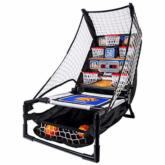 Picture of Franklin Sports Basketball Arcade Game - Table Top Bounce A Bucket Shootout - Indoor Electronic Basketball Gameroom Game for Kids