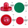 Picture of URATOT Air Hockey Pushers and Air Hockey Pucks Air Hockey Paddles, Goal Handles Paddles Replacement Accessories for Game Tables(4 Pushers, 8 Red Pucks and 8 Green Pads)